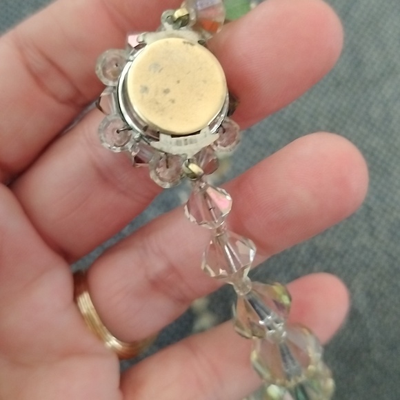 Vtg Estate Facetted AB Chrystal necklace - Picture 4 of 13